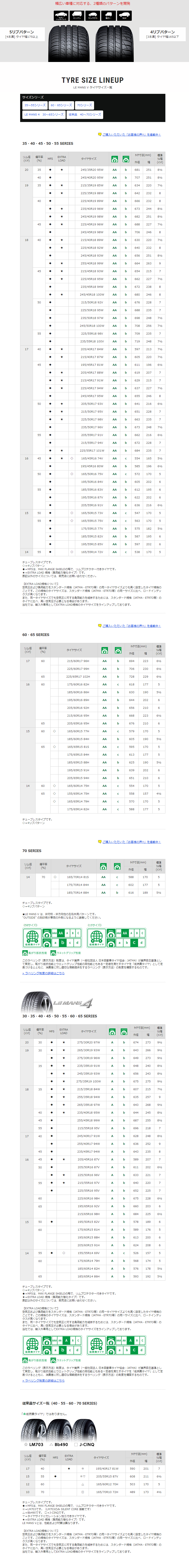 ダンロップ LEMANS-V 165/65R15 81S 説明